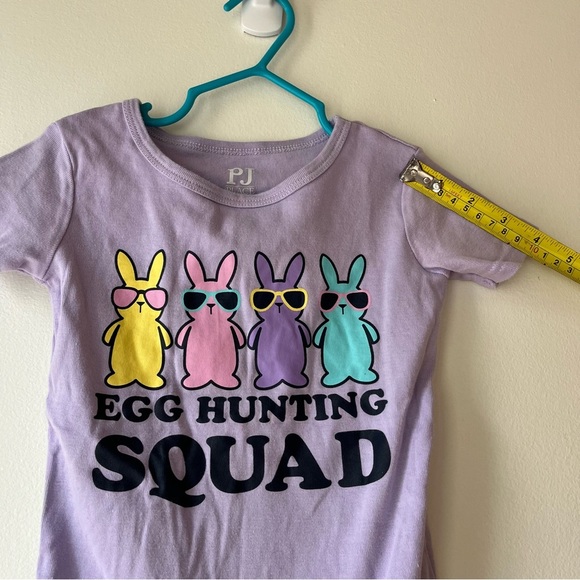 🌼 5/$25 PJ Place Girls Easter Pajama Top Peeps Graphic Tee Purple Size 5 Holiday - Picture 5 of 8